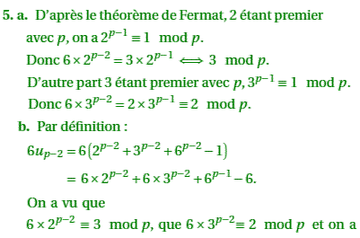 solution Amerique du nord bac S 2011 - Petit théorème de Fe (image4)