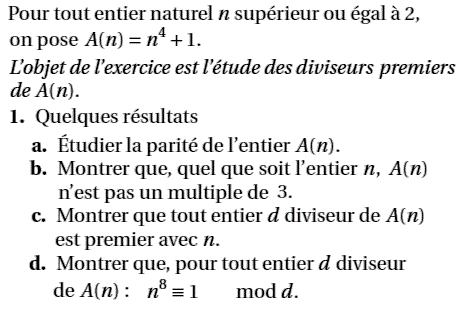 exercice Bac S Amerique du sud novembre 2010 - Divisibilité (image1)