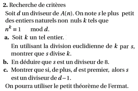 exercice Bac S Amerique du sud novembre 2010 - Divisibilité (image2)