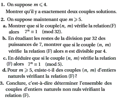 exercice Bac S polynesie juin 2010 - Equation diophantienne (image2)