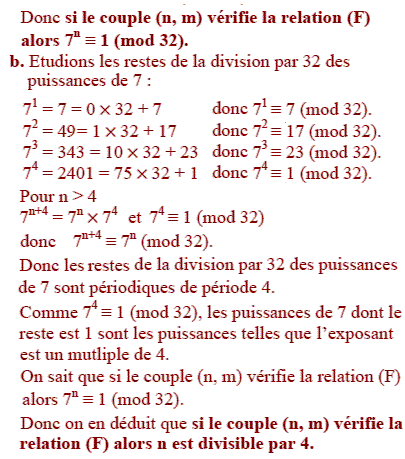 solution Bac S polynesie juin 2010 - Equation diophantienne (image3)