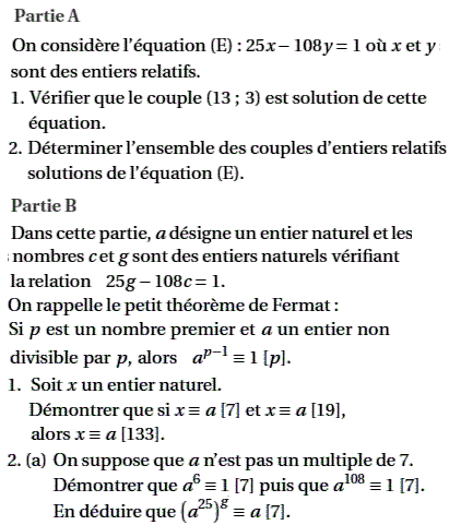 exercice Baccalauréat S Polynésie juin 2012 - Codage d'un m (image1)