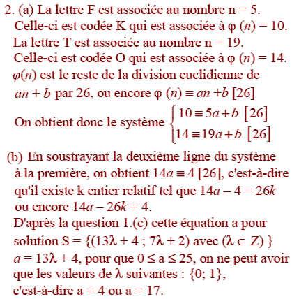 solution Codage d'un message (image2)