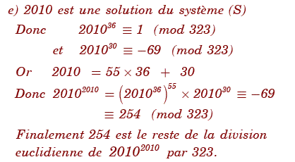 solution Bac blanc 4M 2010 Lycée de Sbeitla - Congruence, d (image5)