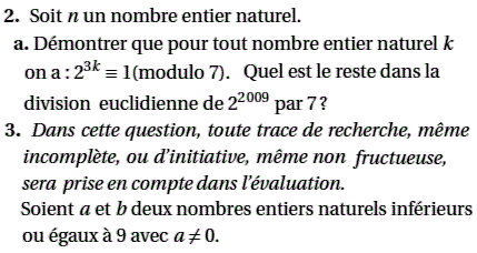 exercice Baccalauréat S France Métropole juin 2009 - Equ di (image2)