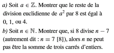 exercice Divisibilité et congruence (image1)