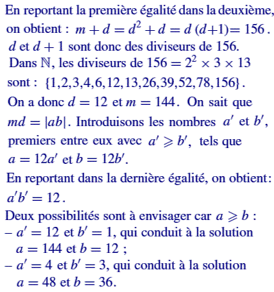 solution plus grand commun diviseur et plus petit commun mu (image1)