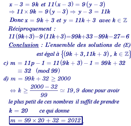 solution Congruence et équation diophantienne (image5)