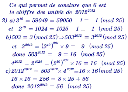 solution Congruence et équation diophantienne (image2)