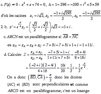 solution Equation du troizième degré à coefficients complex (image2)