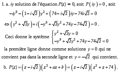 solution Equation du troizième degré à coefficients complex (image1)