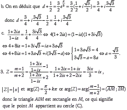 solution Affixe triangle cercle (image2)