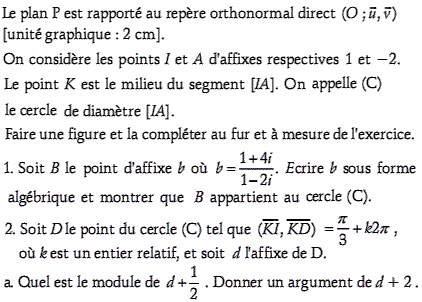 exercice Affixe triangle cercle (image1)