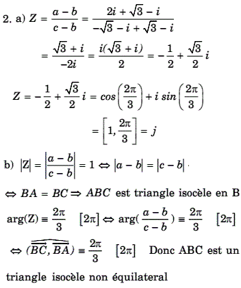 solution Formes algébrique et exponentielle  (image2)