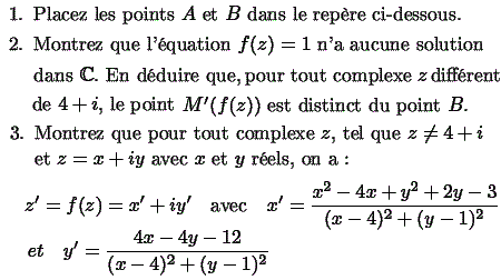 exercice Forme algébriques et lieux de points (image2)