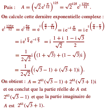 solution Forme algébrique  (image2)