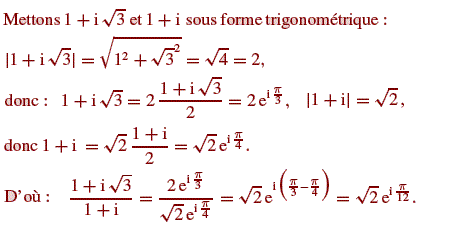 solution Forme algébrique  (image1)
