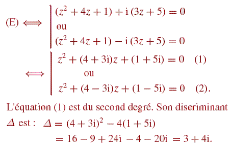 solution Equation de degré 4 (image1)