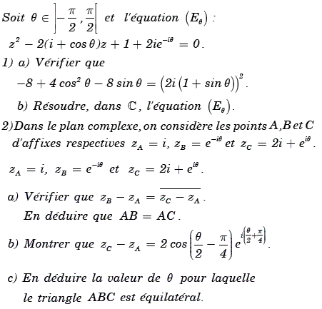 exercice Devoir de controle n°1 4M 2010-2011 Lycée de SBEIT (image1)