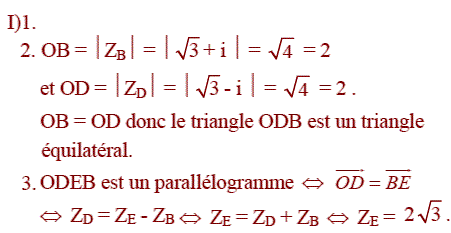 solution Affixesr et module d'un nombre complexe (image1)