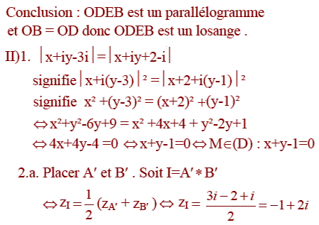 solution Affixesr et module d'un nombre complexe (image2)