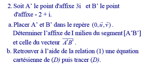 exercice Affixesr et module d'un nombre complexe (image2)