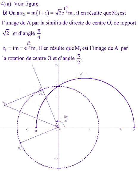solution Bac Tunisien 4ème Math session principale 2016 (Complexes) (image2)
