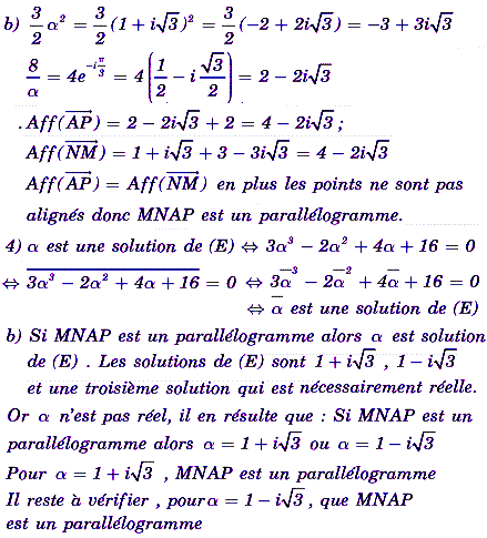 solution Bac Tunisien 4ème Math session principale 2010 (Complexes) (image3)