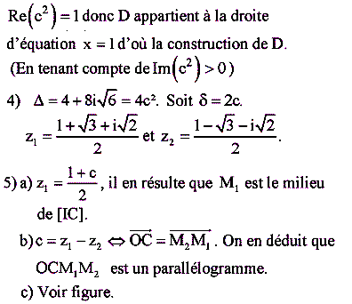 solution Bac Tunisien 4ème Sc. Expérim session principale 2016 (Complexes) (image2)