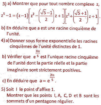 exercice Bac Tunisien 4ème Sc. Expérimentales session de controle 2016  (image2)