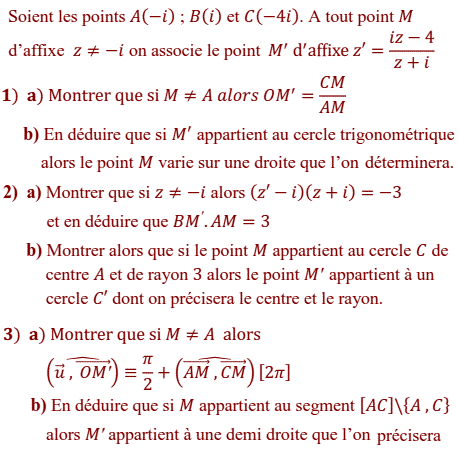 exercice Transformation complexe (image1)