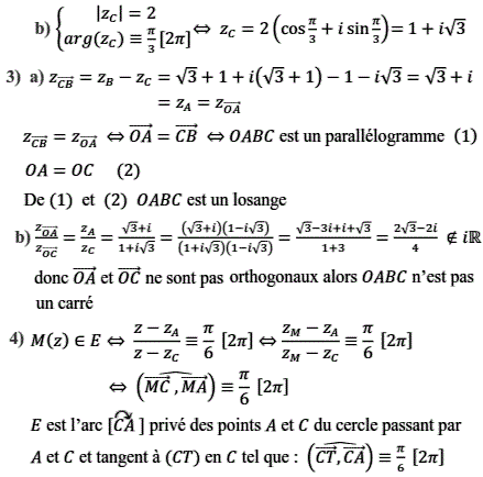 solution Forme trigonométrique et recherche d'ensemble de p (image2)