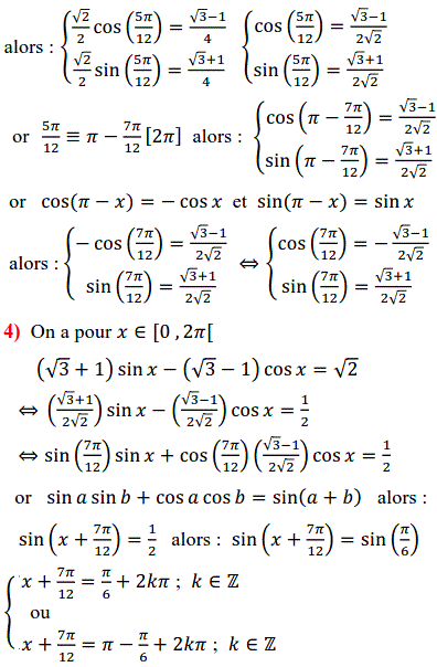 solution Forme trigonométrique, résolution d'une équation t (image2)