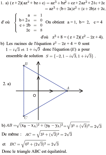 solution Résolution d'une équation de degré 3 à coefficient (image1)