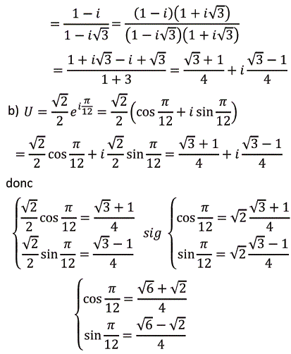 solution Forme exponentielle d'un nombre complexe (image2)