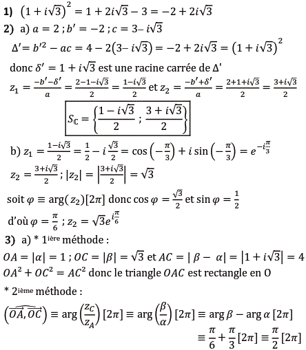 solution Equation du second degré et configuration (image1)