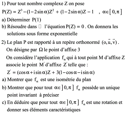 exercice Equation de degré 3 et isométries (4ème Maths) (image1)
