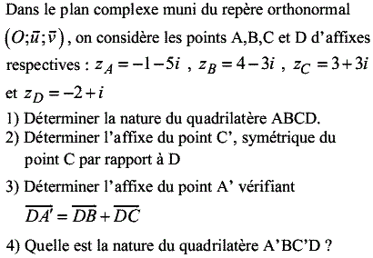 exercice Affixe d'un point (image1)