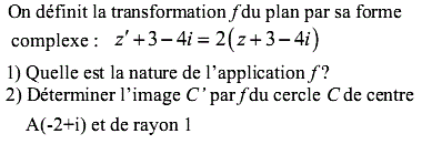 exercice Transformations complexes (image1)