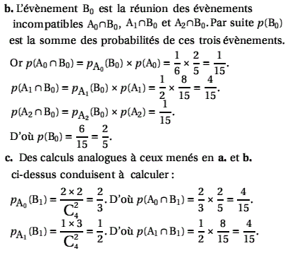 solution Probabilité conditionnelle - Amerique de sud novem (image3)