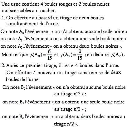 exercice Probabilité conditionnelle - Amerique de sud novem (image1)