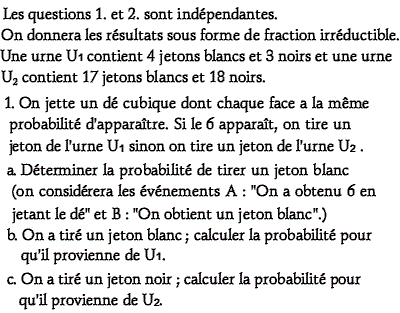 exercice Probabilité conditionnelle - tirage de jetons (image1)