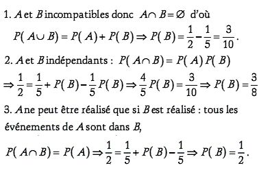 solution probabilité de la réunion et événements indépendan (image1)