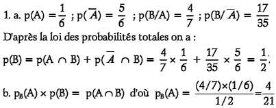 solution Probabilité conditionnelle - tirage de jetons (image1)