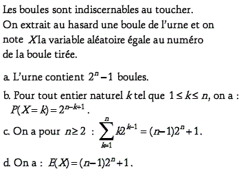 exercice Variable aléatoire - Fesic 2002 (image2)