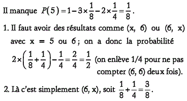 solution Somme des prob des événements élémentaires (image1)