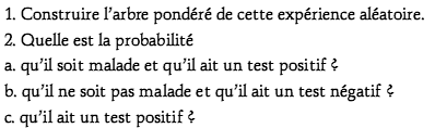 exercice Probabilité conditionnelle - Maladie et test de dé (image2)