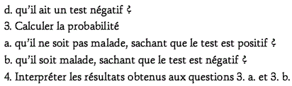 exercice Probabilité conditionnelle - Maladie et test de dé (image3)