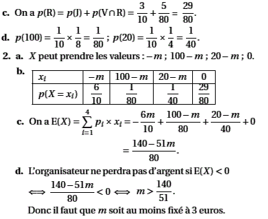 solution Probabilité conditionnelle, variable aléatoire - A (image2)
