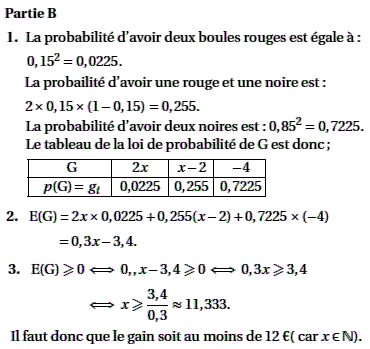 solution Variable aléatoire - Liban Juin 2008 (image2)